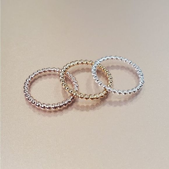Set of 3 - Stackable Beaded Ring - Picture 1 of 4